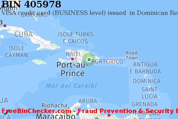 405978 VISA credit Dominican Republic DO Lista BIN