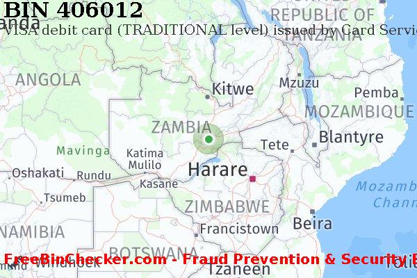 406012 VISA debit Zambia ZM বিন তালিকা