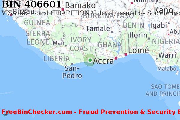 406601 VISA debit Côte d'Ivoire CI BIN List