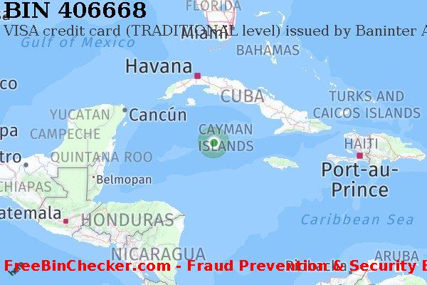 406668 VISA credit Cayman Islands KY BIN List