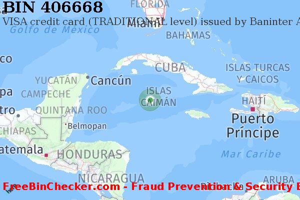 406668 VISA credit Cayman Islands KY Lista de BIN