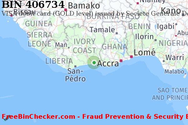 406734 VISA debit Côte d'Ivoire CI BIN List
