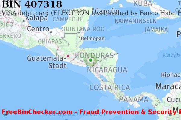 407318 VISA debit Honduras HN BIN-Liste