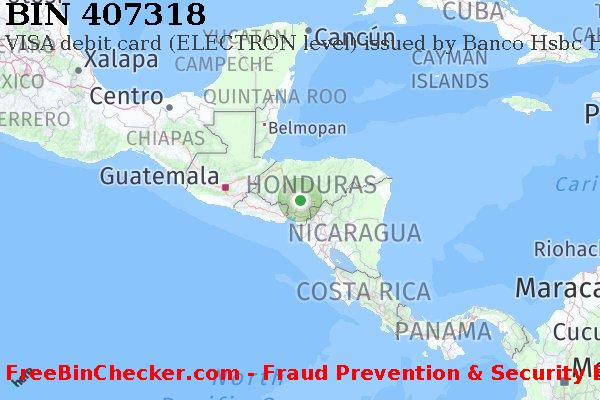 407318 VISA debit Honduras HN BIN Danh sách
