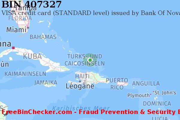 407327 VISA credit Turks and Caicos Islands TC BIN-Liste