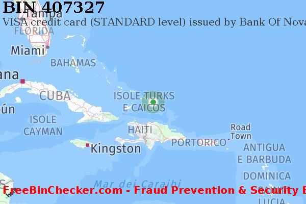 407327 VISA credit Turks and Caicos Islands TC Lista BIN