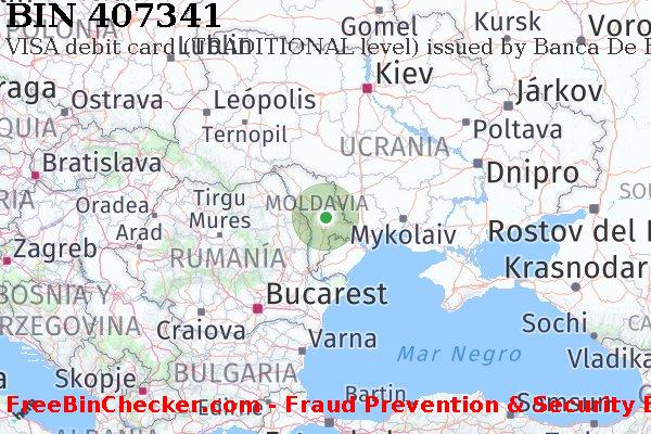 407341 VISA debit Moldova MD Lista de BIN