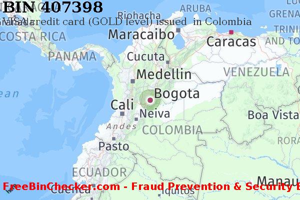 407398 VISA credit Colombia CO বিন তালিকা