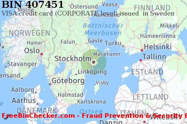 407451 VISA credit Sweden SE BIN-Liste