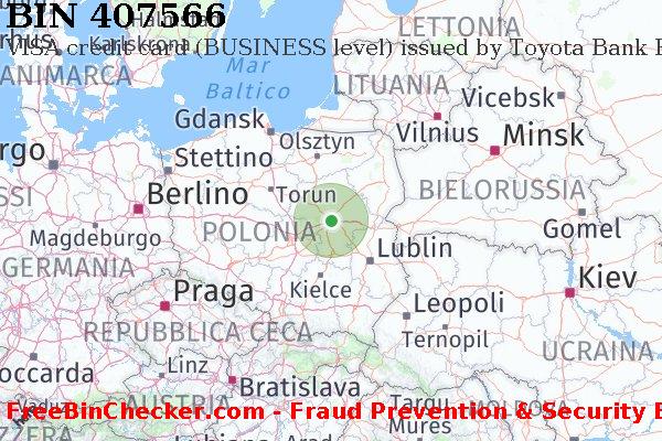 407566 VISA credit Poland PL Lista BIN