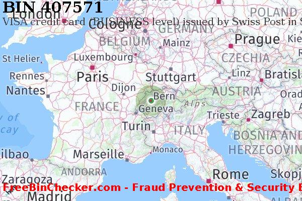 407571 VISA credit Switzerland CH बिन सूची