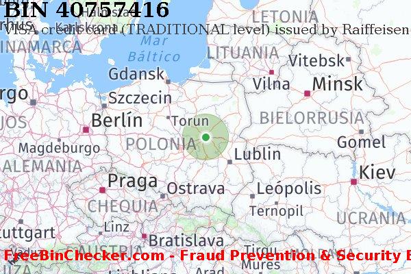 40757416 VISA credit Poland PL Lista de BIN