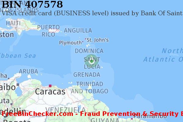 407578 VISA credit Saint Lucia LC BIN List