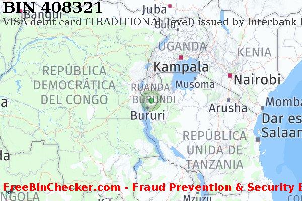408321 VISA debit Burundi BI Lista de BIN