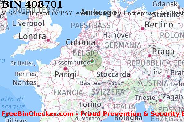 408701 VISA debit Luxembourg LU Lista BIN