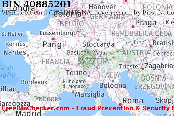 40885201 VISA debit Switzerland CH Lista BIN