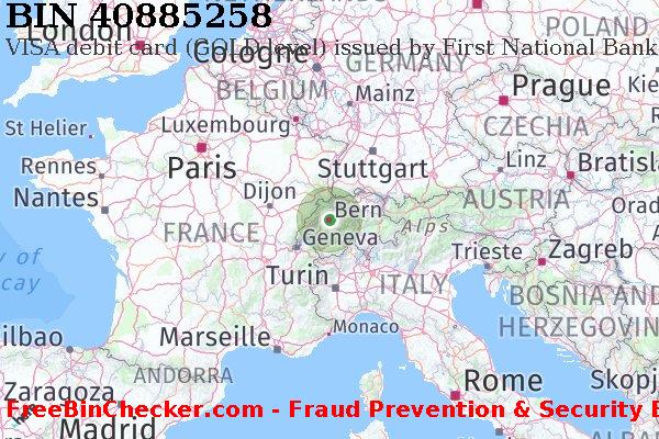 40885258 VISA debit Switzerland CH BIN List