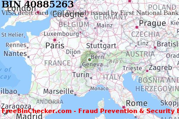 40885263 VISA debit Switzerland CH BIN List