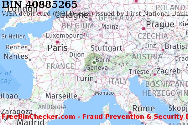 40885265 VISA debit Switzerland CH BIN List