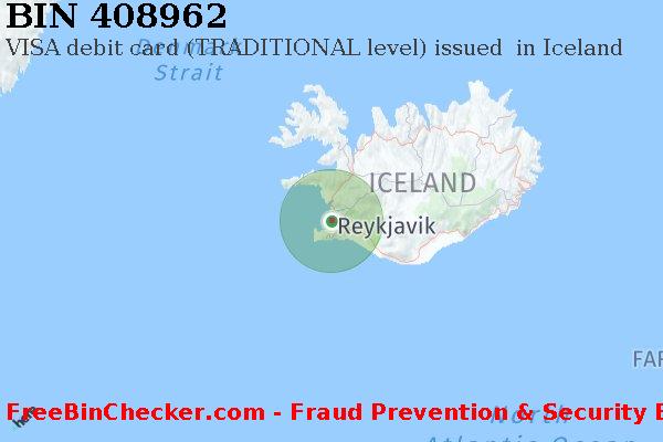 408962 VISA debit Iceland IS Lista de BIN