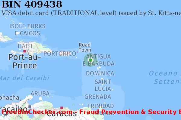 409438 VISA debit Saint Kitts and Nevis KN Lista BIN