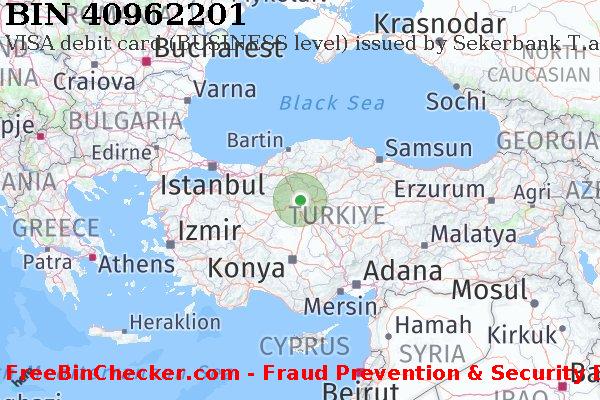 40962201 VISA debit Turkey TR बिन सूची