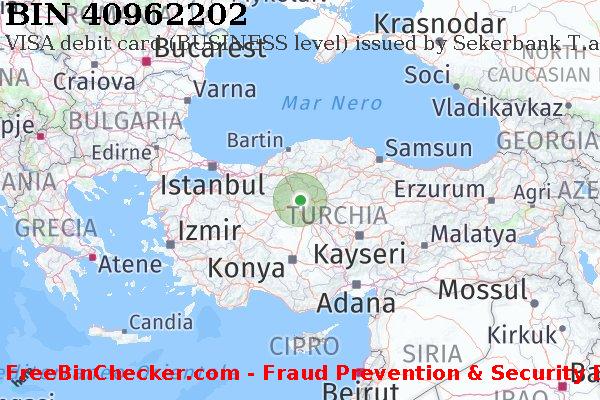 40962202 VISA debit Turkey TR Lista BIN