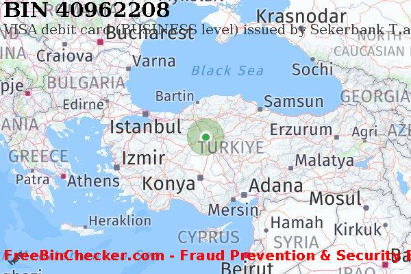 40962208 VISA debit Turkey TR BIN Danh sách