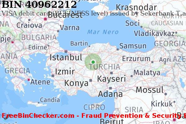 40962212 VISA debit Turkey TR Lista BIN