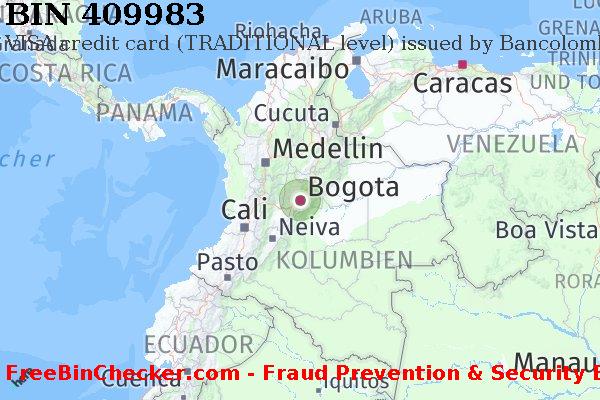 409983 VISA credit Colombia CO BIN-Liste