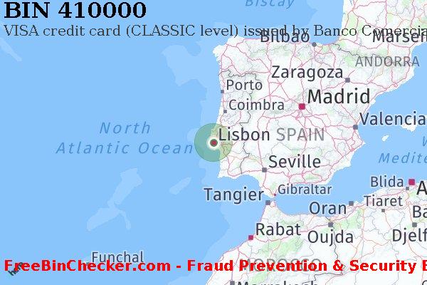 410000 VISA credit Portugal PT बिन सूची