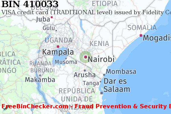 410033 VISA credit Kenya KE Lista de BIN
