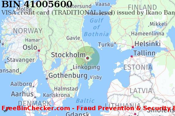41005600 VISA credit Sweden SE BIN List