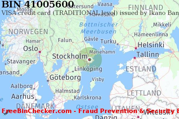 41005600 VISA credit Sweden SE BIN-Liste