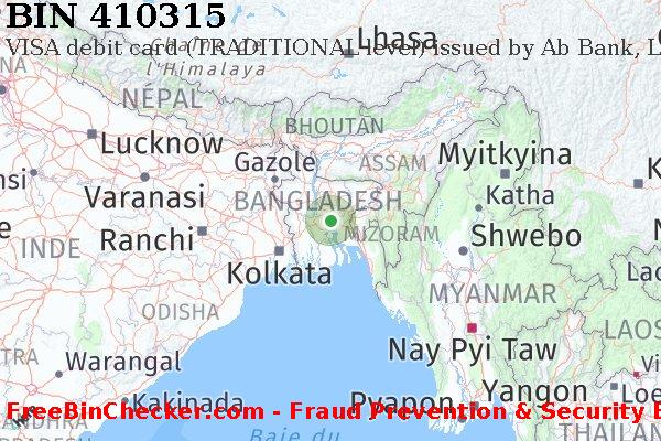 410315 VISA debit Bangladesh BD BIN Liste 