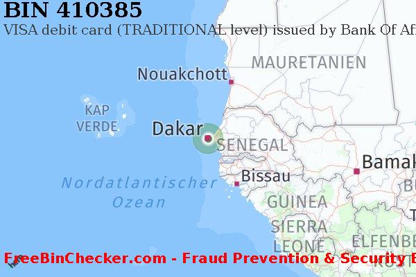 410385 VISA debit Senegal SN BIN-Liste