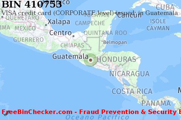 410753 VISA credit Guatemala GT Lista BIN
