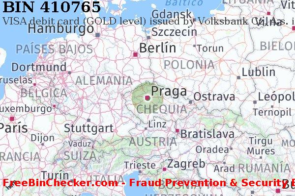 410765 VISA debit Czech Republic CZ Lista de BIN