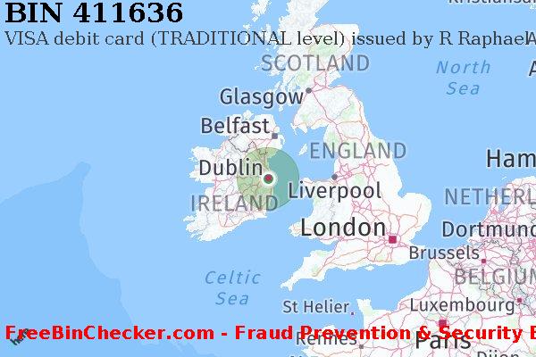 411636 VISA debit Ireland IE BIN List