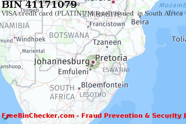 41171079 VISA credit South Africa ZA BIN List