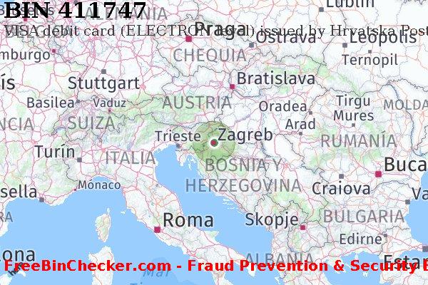 411747 VISA debit Croatia HR Lista de BIN