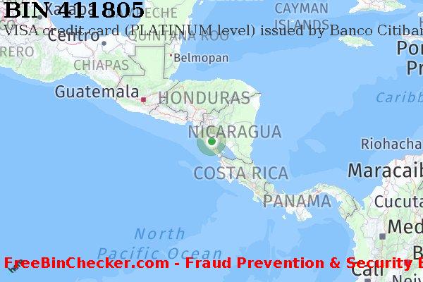 411805 VISA credit Nicaragua NI बिन सूची