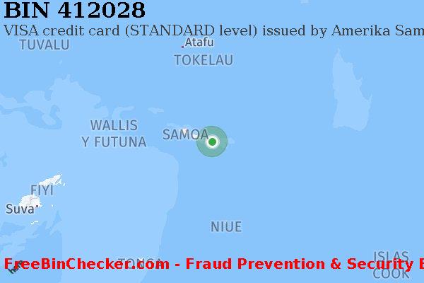 412028 VISA credit American Samoa AS Lista de BIN