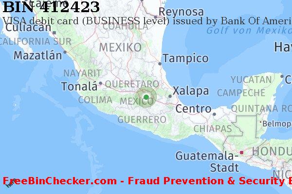 412423 VISA debit Mexico MX BIN-Liste