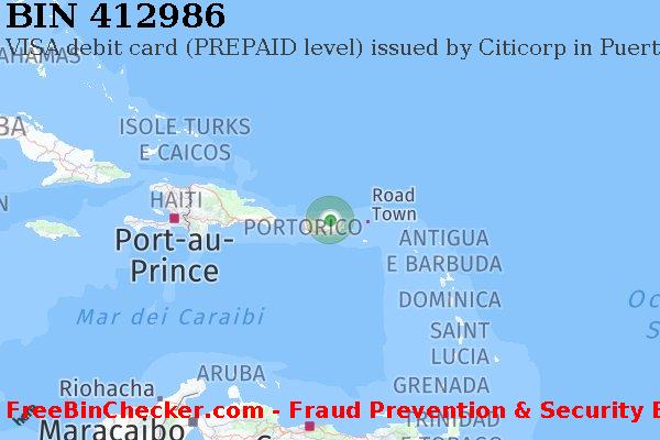 412986 VISA debit Puerto Rico PR Lista BIN