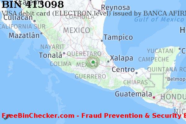 413098 VISA debit Mexico MX BIN Lijst