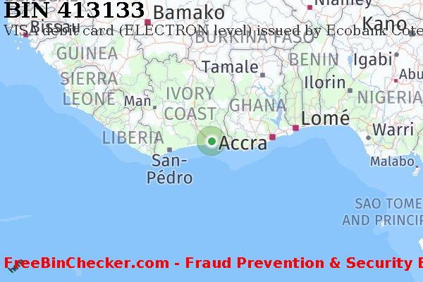 413133 VISA debit Côte d'Ivoire CI बिन सूची