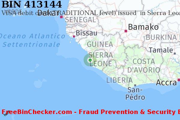 413144 VISA debit Sierra Leone SL Lista BIN