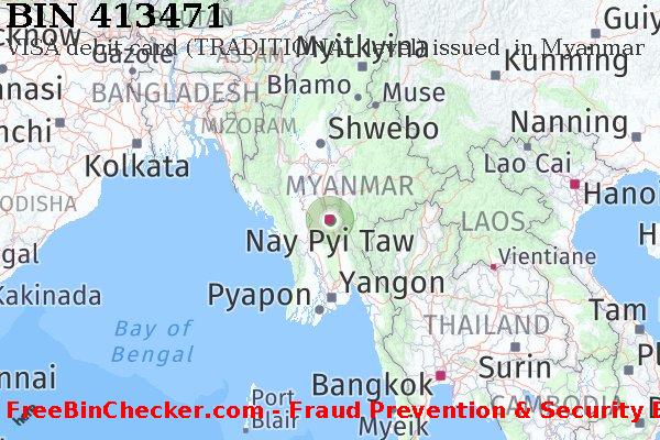 413471 VISA debit Myanmar MM बिन सूची