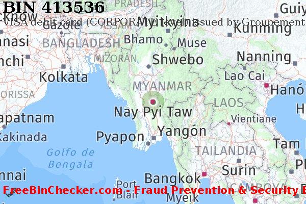 413536 VISA debit Myanmar MM Lista de BIN